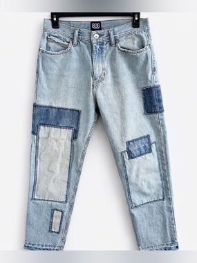 BDG Urban Outfitters Dad Jeans Patchwork Denim Raw Hem Women’s 30x30 Y2K